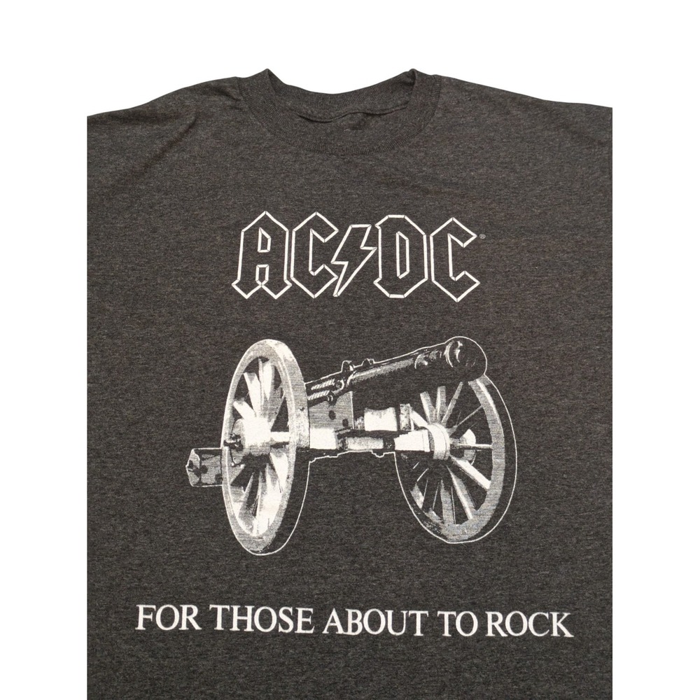 ACDC Graphic‎ T Shirt Men M Charcoal Gray For Those About To Rock